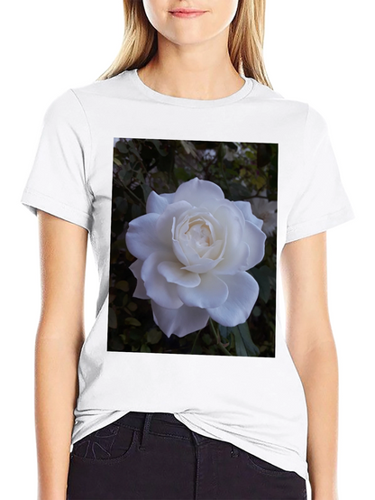 White Rose Graphic Black T-Shirt