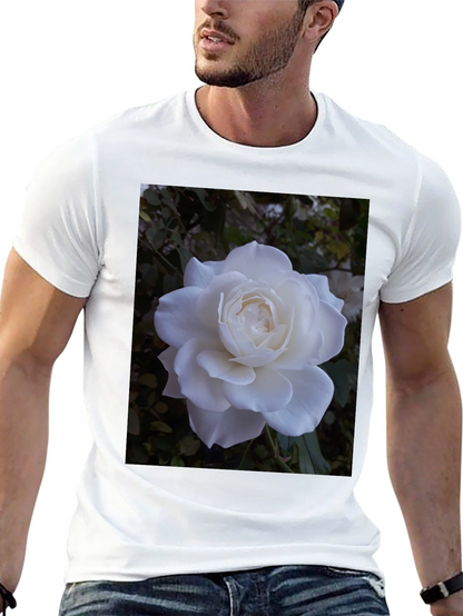 White Rose Graphic Black T-Shirt