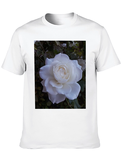 White Rose Graphic Black T-Shirt