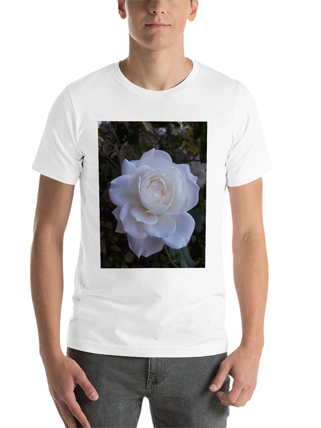 White Rose Graphic Black T-Shirt