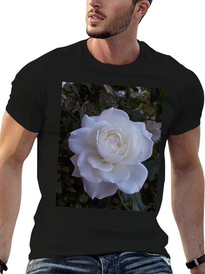 White Rose Graphic Black T-Shirt