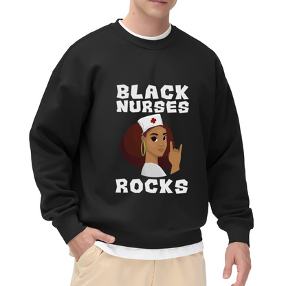 Black Nurses Rock Crewneck Sweatshirt - Proud Nurse Graphic Pullover, Nursing Student Gift, Healthcare Worker Top