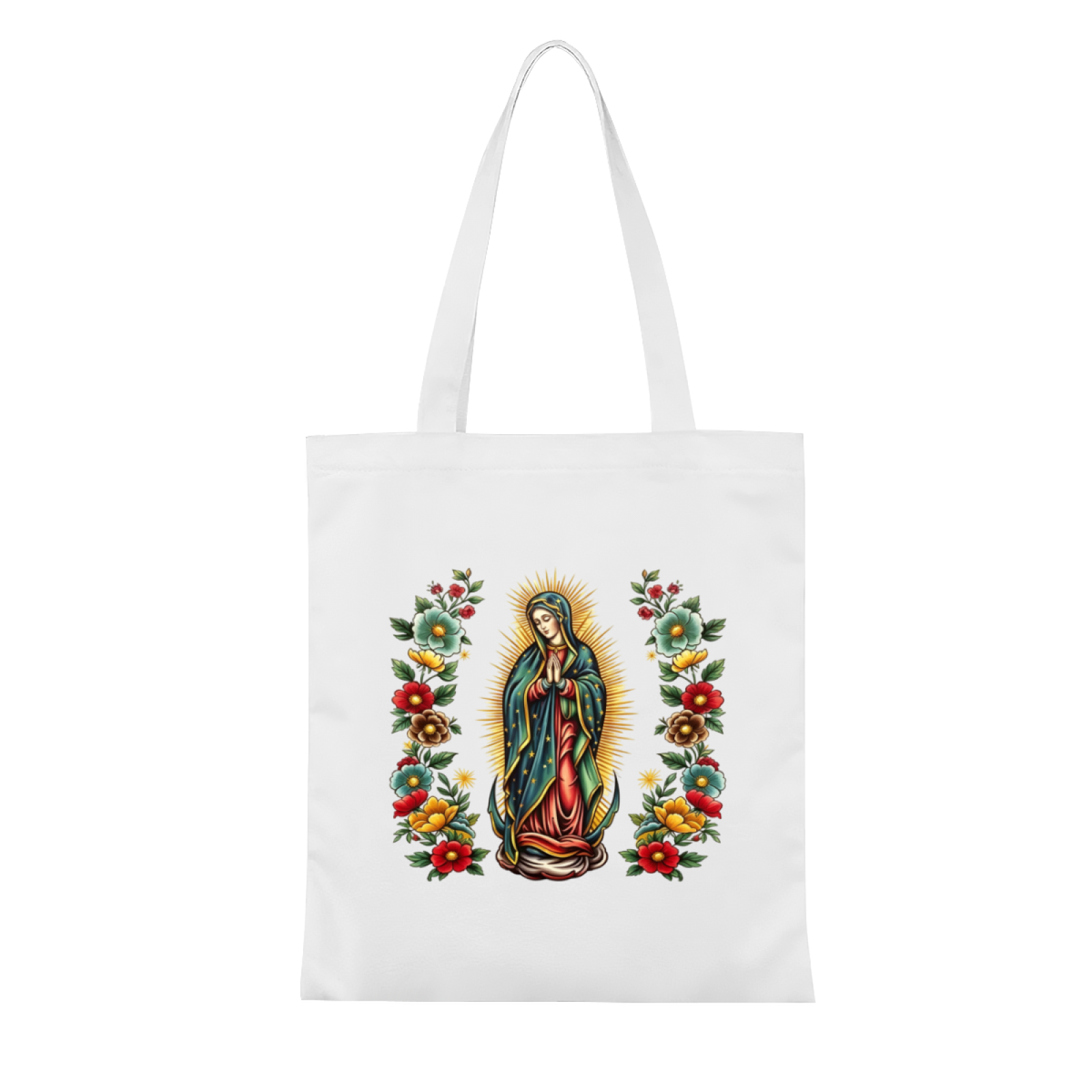 Floral Mosque Print Canvas Tote | Minimal Muslim Lightweight Carry Handbag
