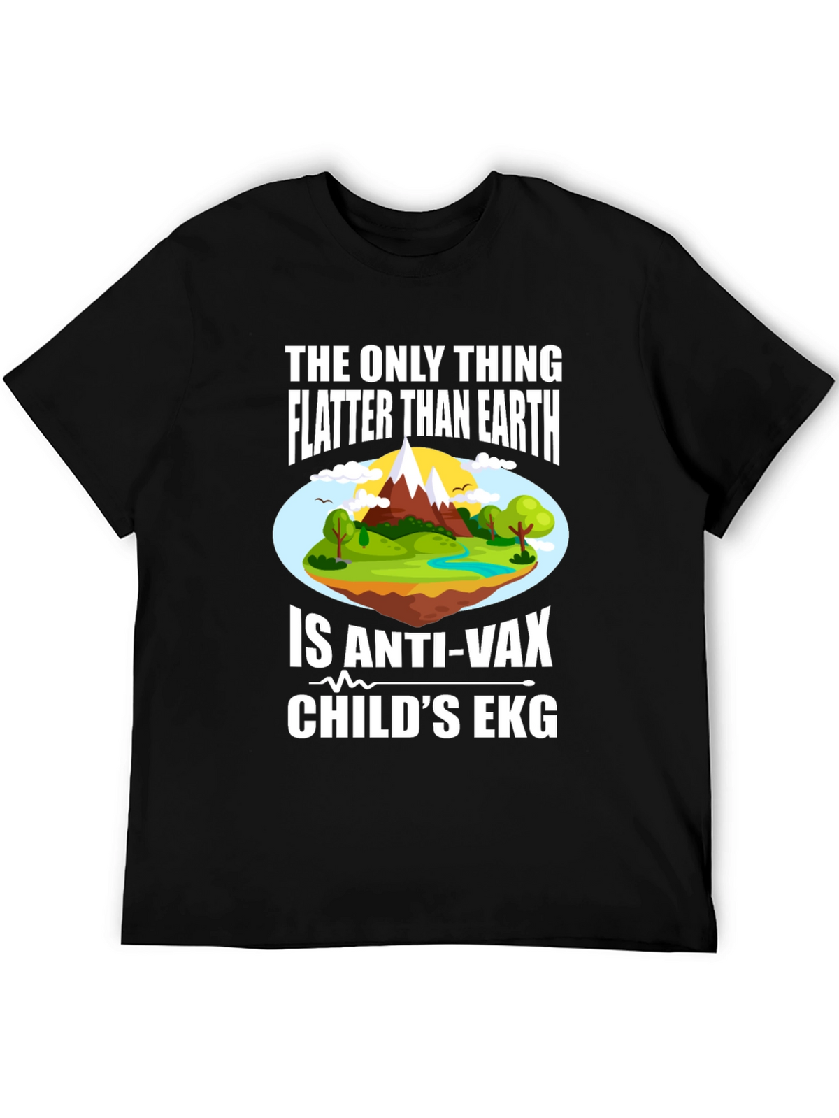 Funny Anti-Vax Flat Earth T-Shirt