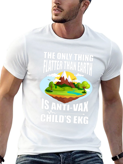 Funny Anti-Vax Flat Earth T-Shirt