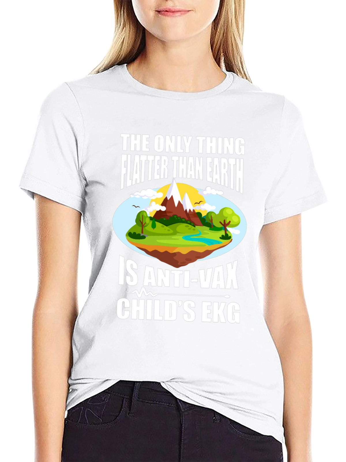 Funny Anti-Vax Flat Earth T-Shirt