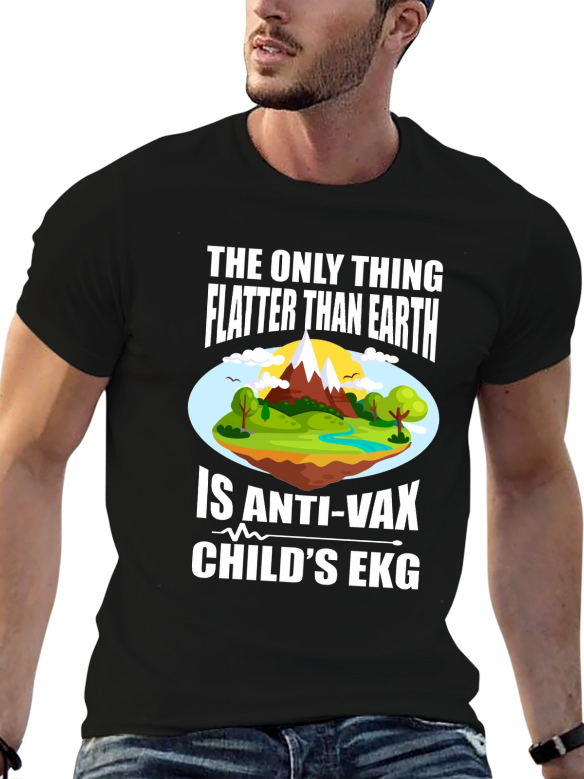 Funny Anti-Vax Flat Earth T-Shirt