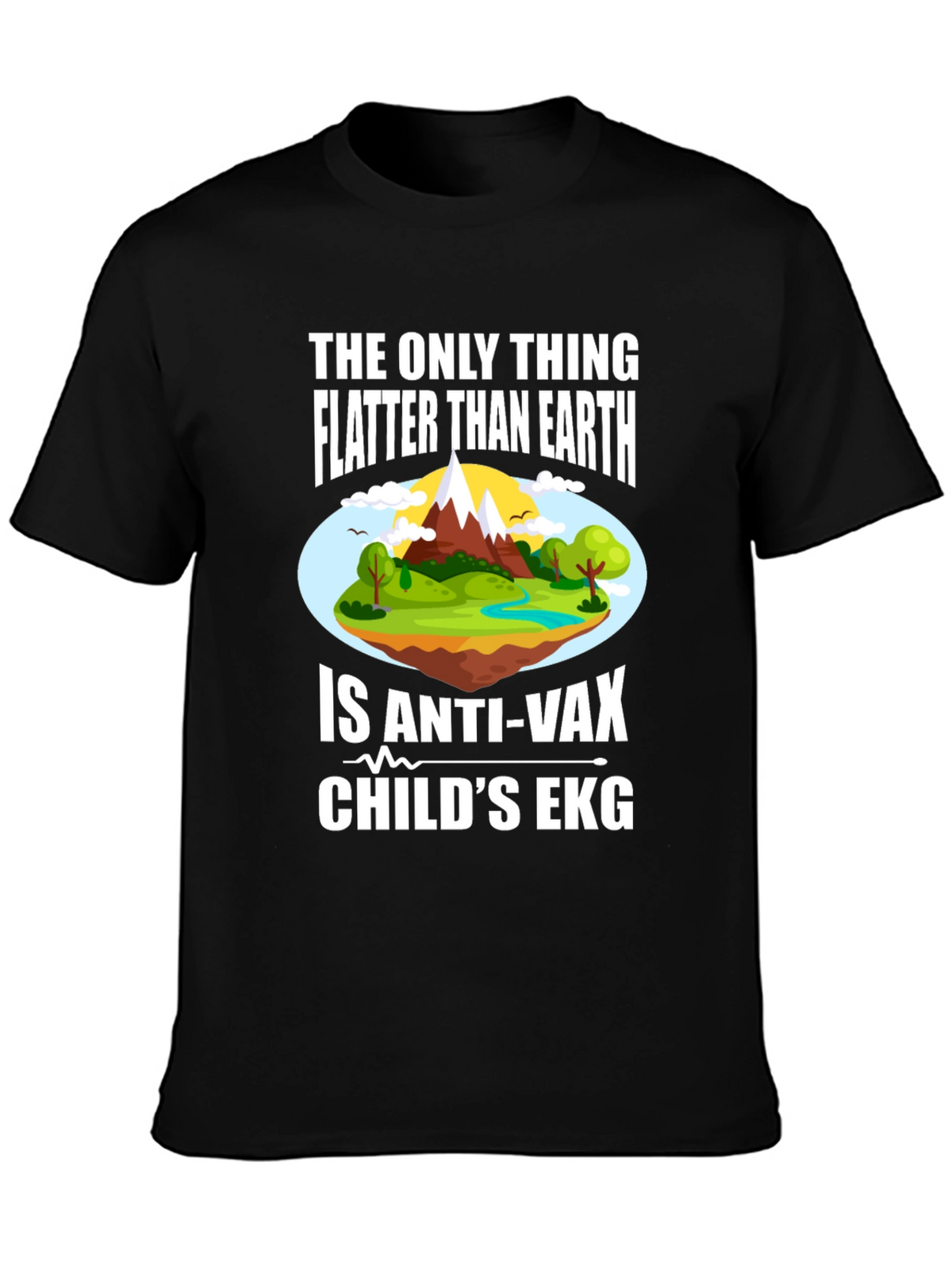 Funny Anti-Vax Flat Earth T-Shirt