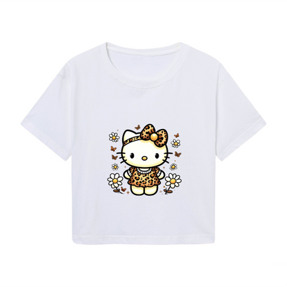 Mischievous Kuromi Graphic Red Crop Top Y2K Kawaii Short Sleeve Tee