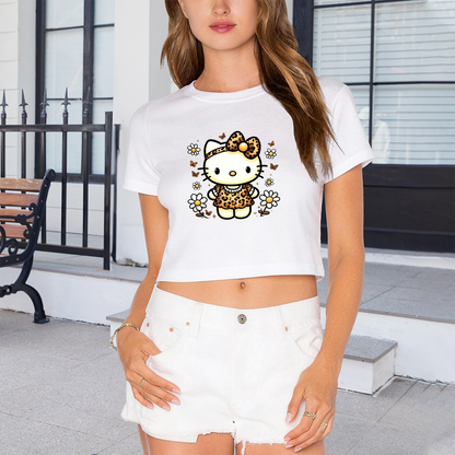 Mischievous Kuromi Graphic Red Crop Top Y2K Kawaii Short Sleeve Tee