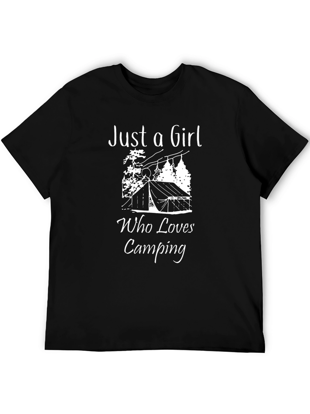 Just a Girl Who Loves Camping Black T-Shirt