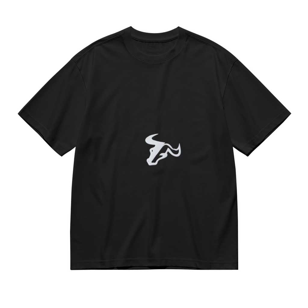 Men's Minimal Single Bull Head Sport Logo Casual Short Sleeve Tee