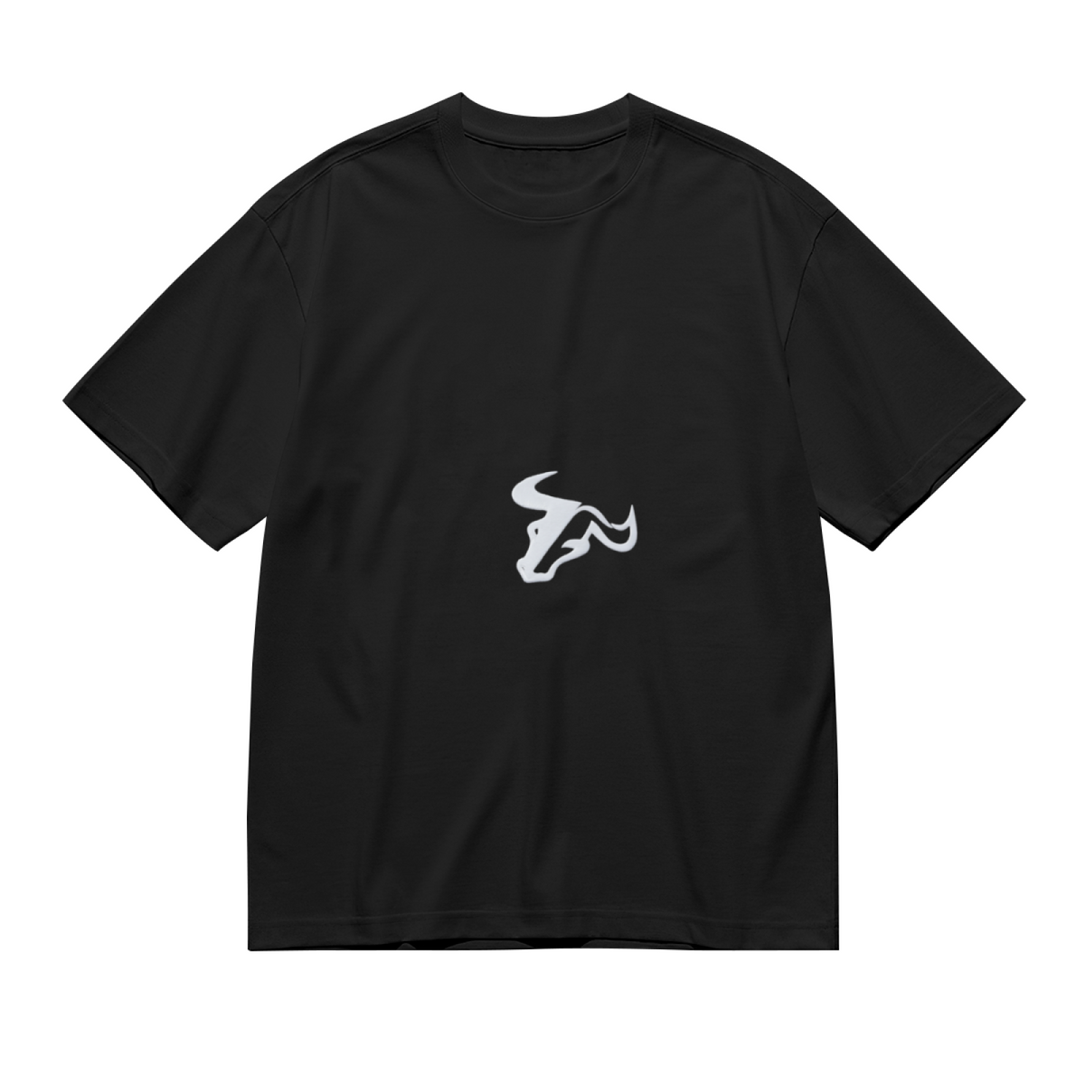 Men's Minimal Single Bull Head Sport Logo Casual Short Sleeve Tee