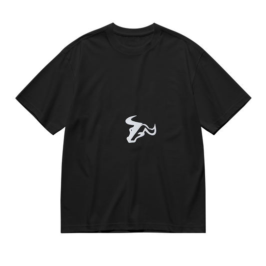 Men's Minimal Single Bull Head Sport Logo Casual Short Sleeve Tee