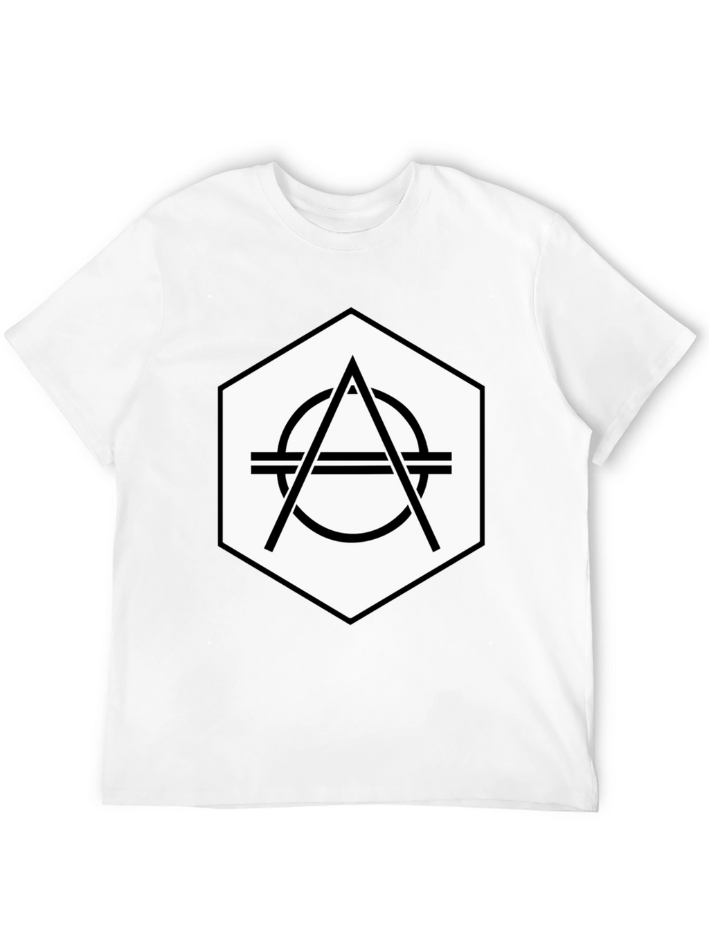Geometric Hexagon Graphic Tee - Stylish Black T-Shirt