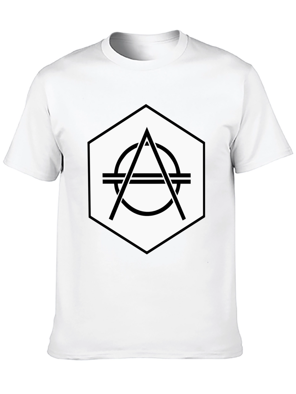 Geometric Hexagon Graphic Tee - Stylish Black T-Shirt