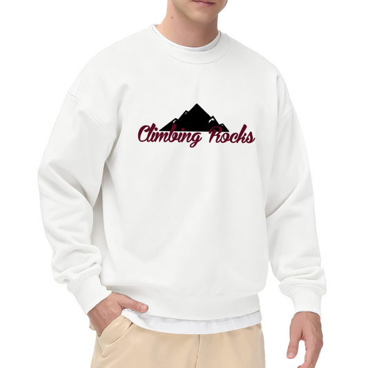 Climbing Rocks Mountain Crewneck Sweatshirt | Outdoor Adventure Pullover, Mountain Graphic Outdoor Top, Nature Lover Gift