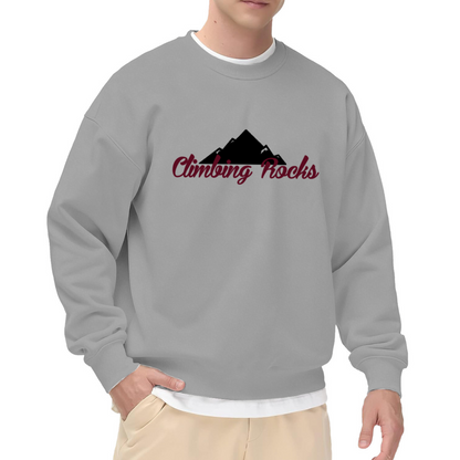 Climbing Rocks Mountain Crewneck Sweatshirt | Outdoor Adventure Pullover, Mountain Graphic Outdoor Top, Nature Lover Gift