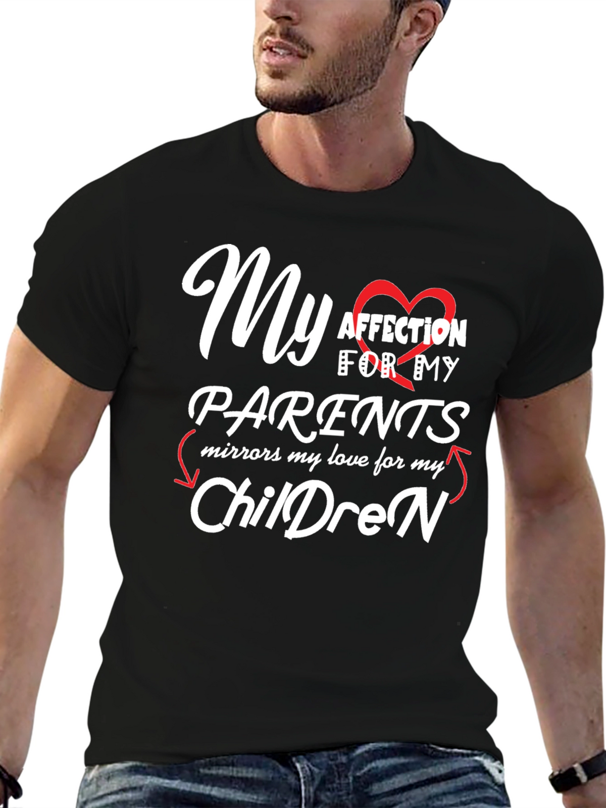 My Affection for Parents/Children Black T-Shirt