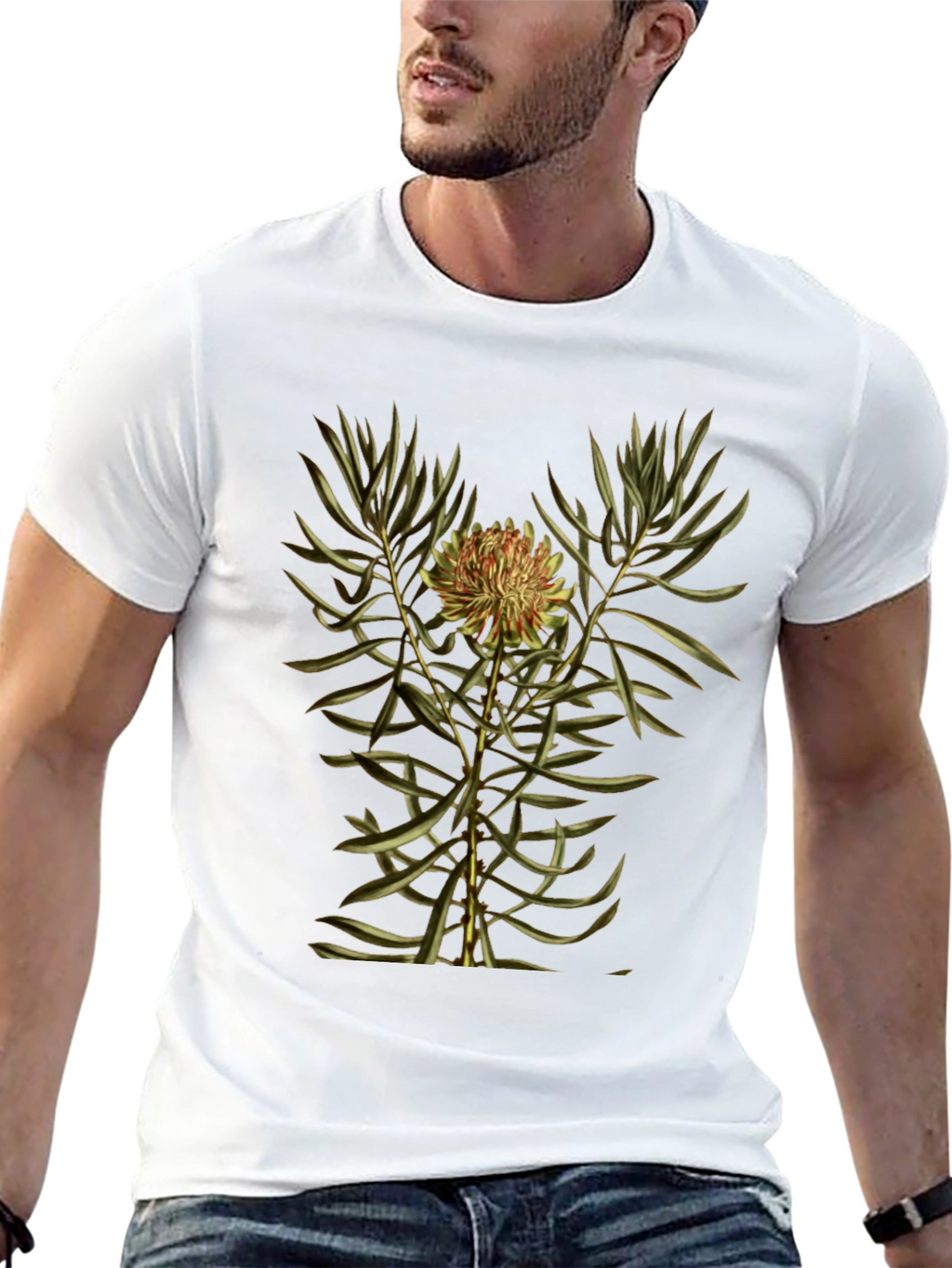 Botanical Print Black T-Shirt