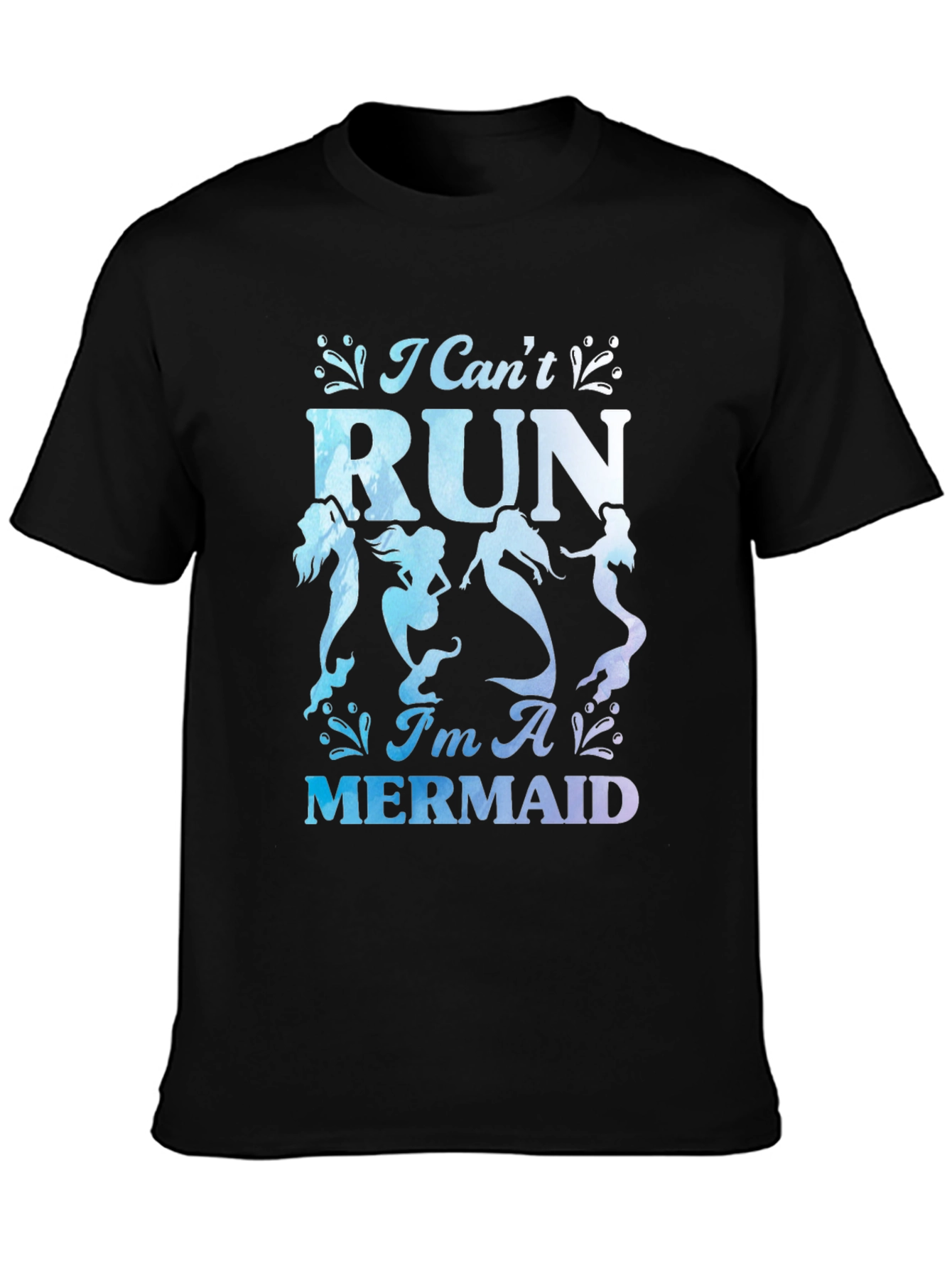 I Cant Run Im A Mermaid Graphic Tee - Black