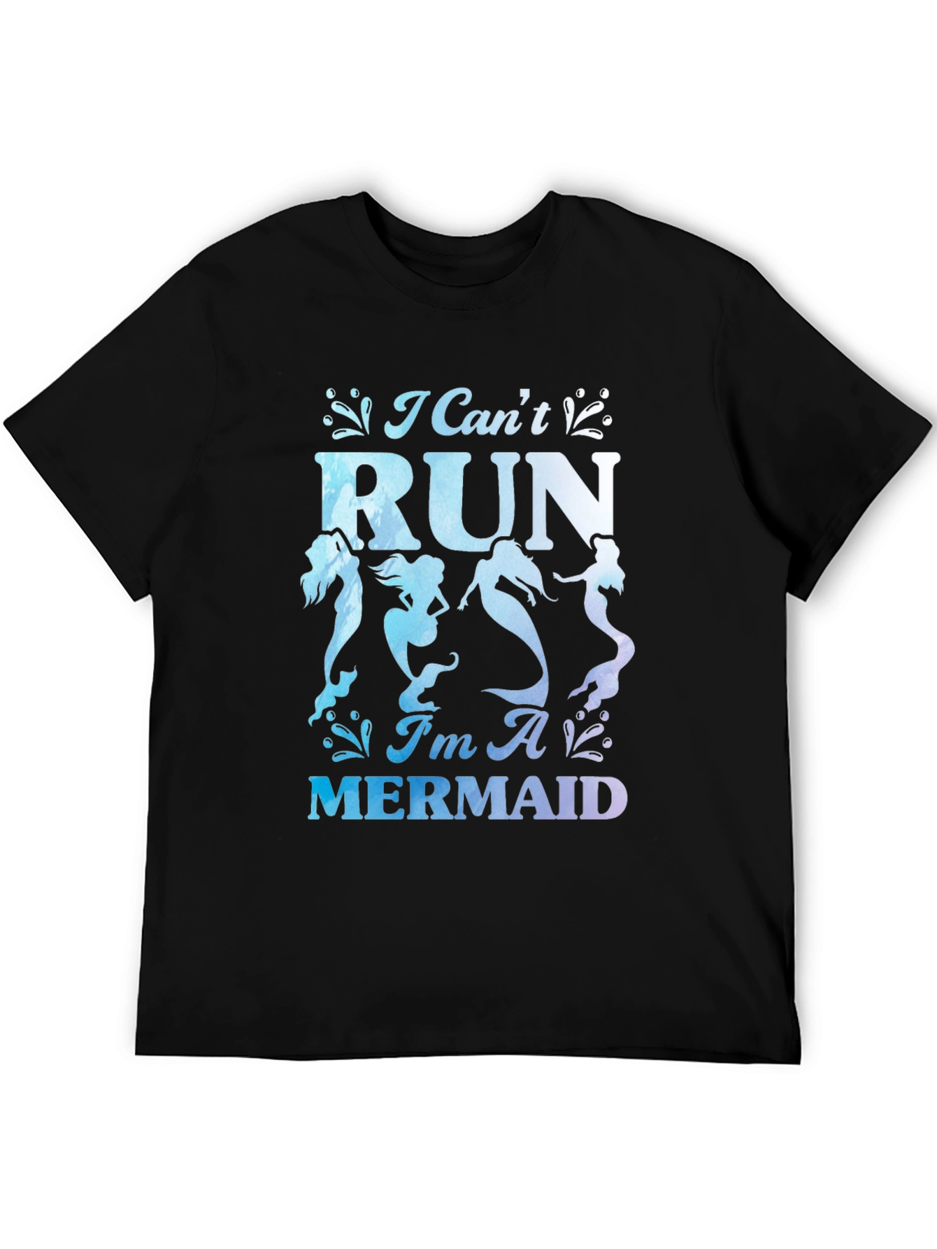 I Cant Run Im A Mermaid Graphic Tee - Black