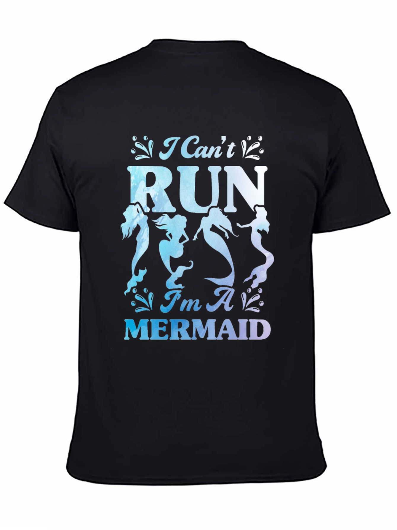 I Cant Run Im A Mermaid Graphic Tee - Black