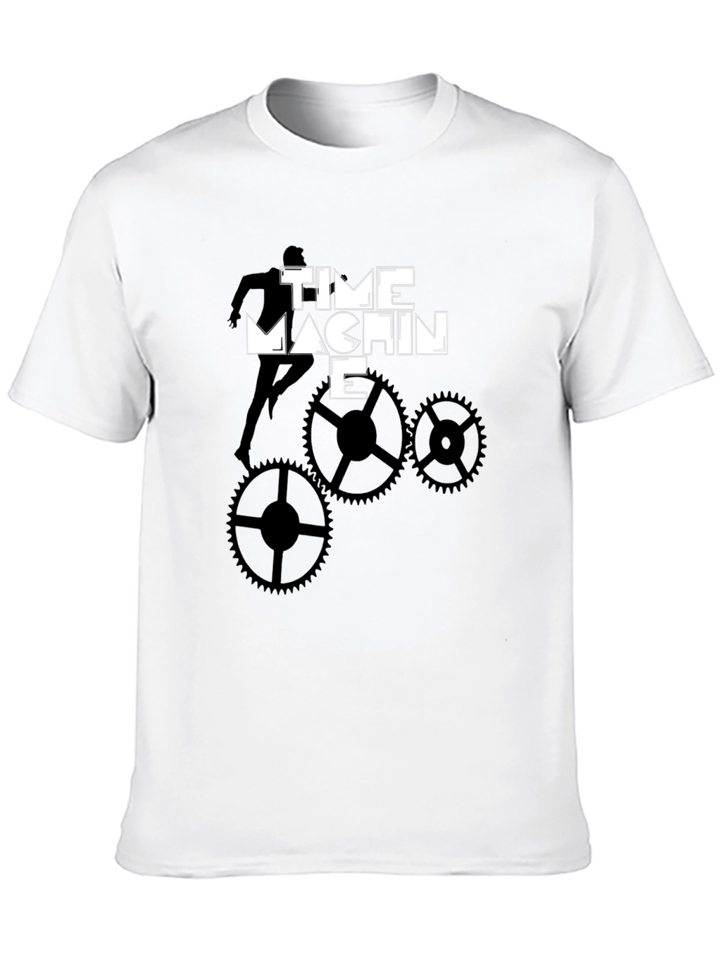 Time Machine Graphic Tee - Stylish Black Cotton T-Shirt