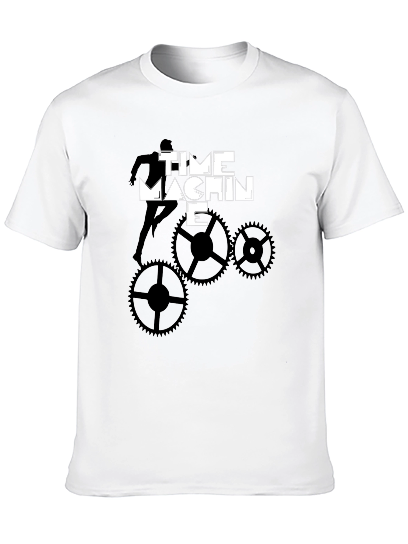 Time Machine Graphic Tee - Stylish Black Cotton T-Shirt