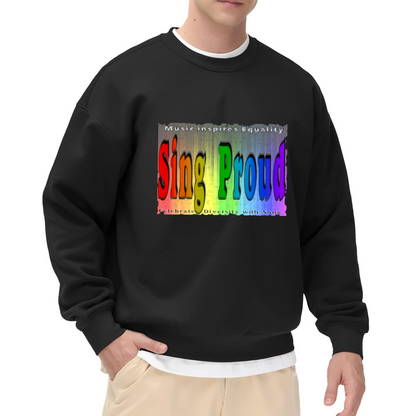 Sing Proud Music Inspires Equality Sweatshirt | Pride Rainbow Gradient Graphic Crewneck, Diversity Song Pullover Top, Pride Month Gift