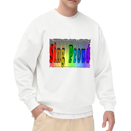 Sing Proud Music Inspires Equality Sweatshirt | Pride Rainbow Gradient Graphic Crewneck, Diversity Song Pullover Top, Pride Month Gift
