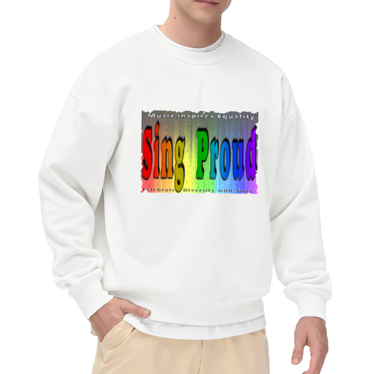 Sing Proud Music Inspires Equality Sweatshirt | Pride Rainbow Gradient Graphic Crewneck, Diversity Song Pullover Top, Pride Month Gift