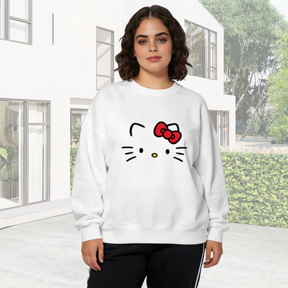 Cute Classic Hello Kitty Face Crewneck Sweatshirt