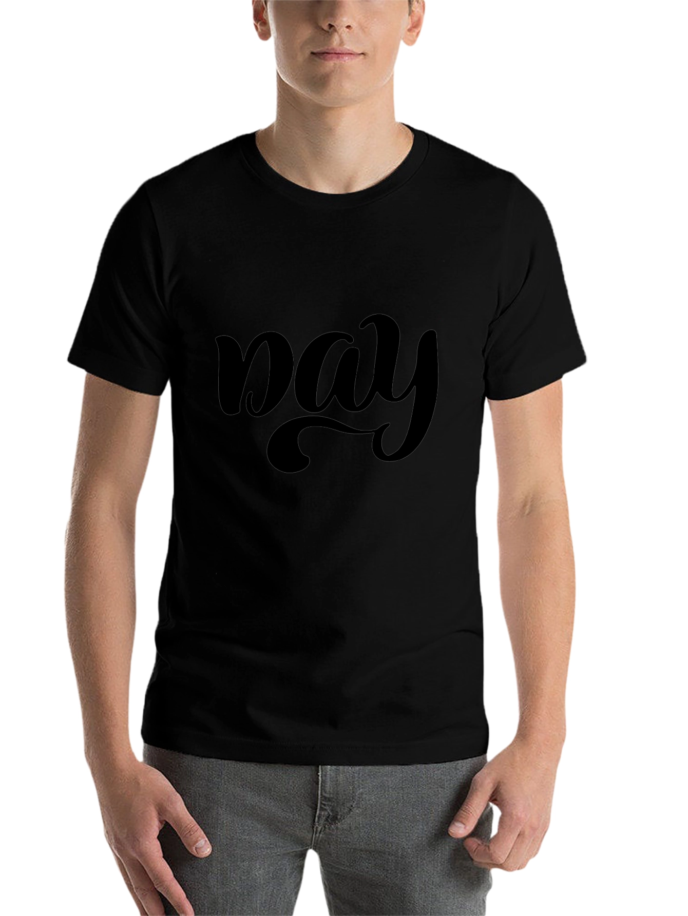 Pay T-Shirt - Mens Black Short Sleeve Crew Neck Tee