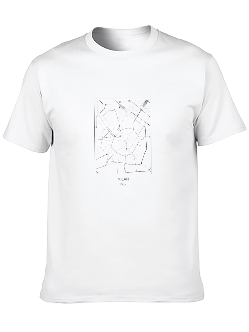 Milan Map T-Shirt - Modern Cityscape Design