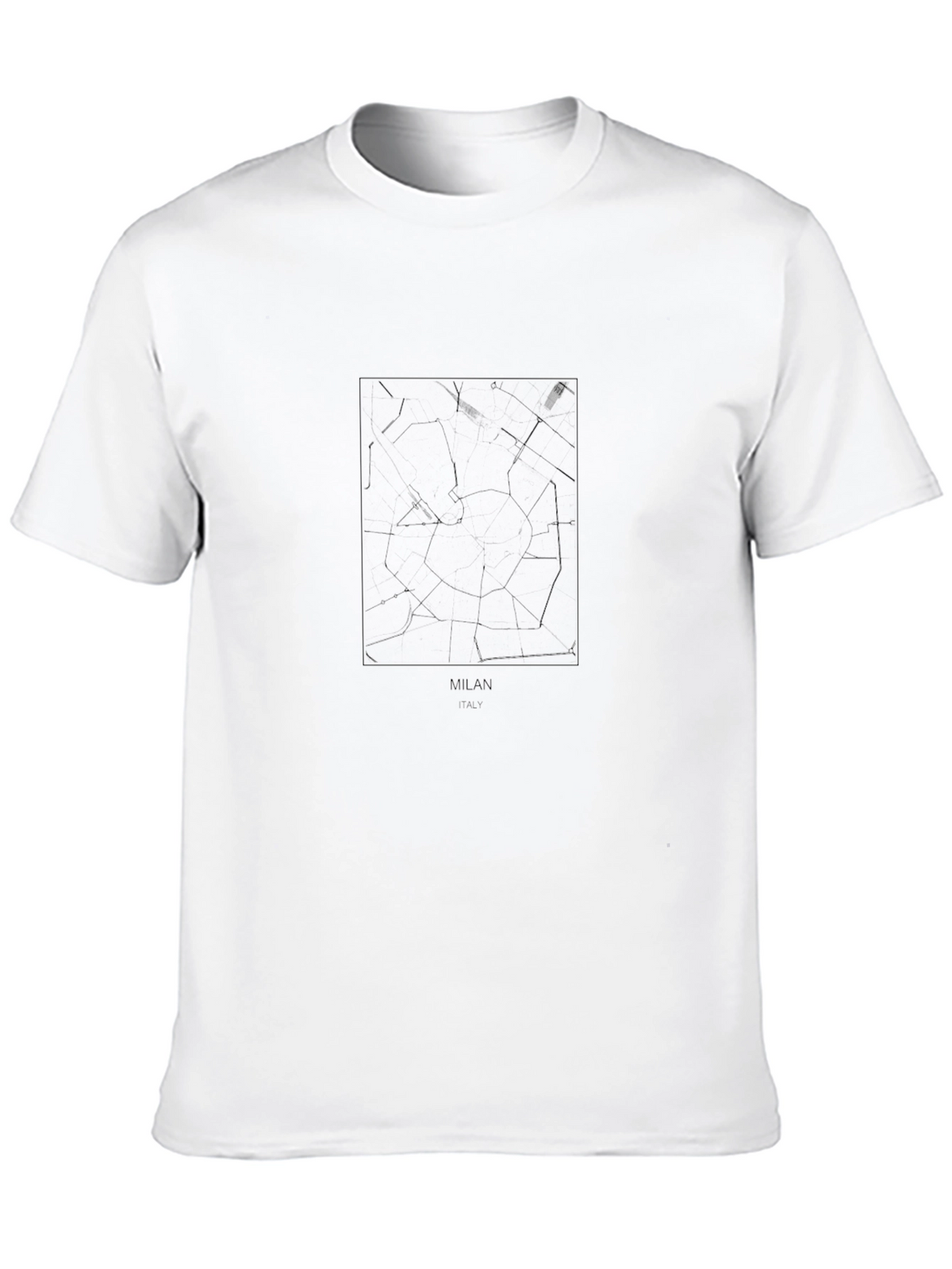 Milan Map T-Shirt - Modern Cityscape Design