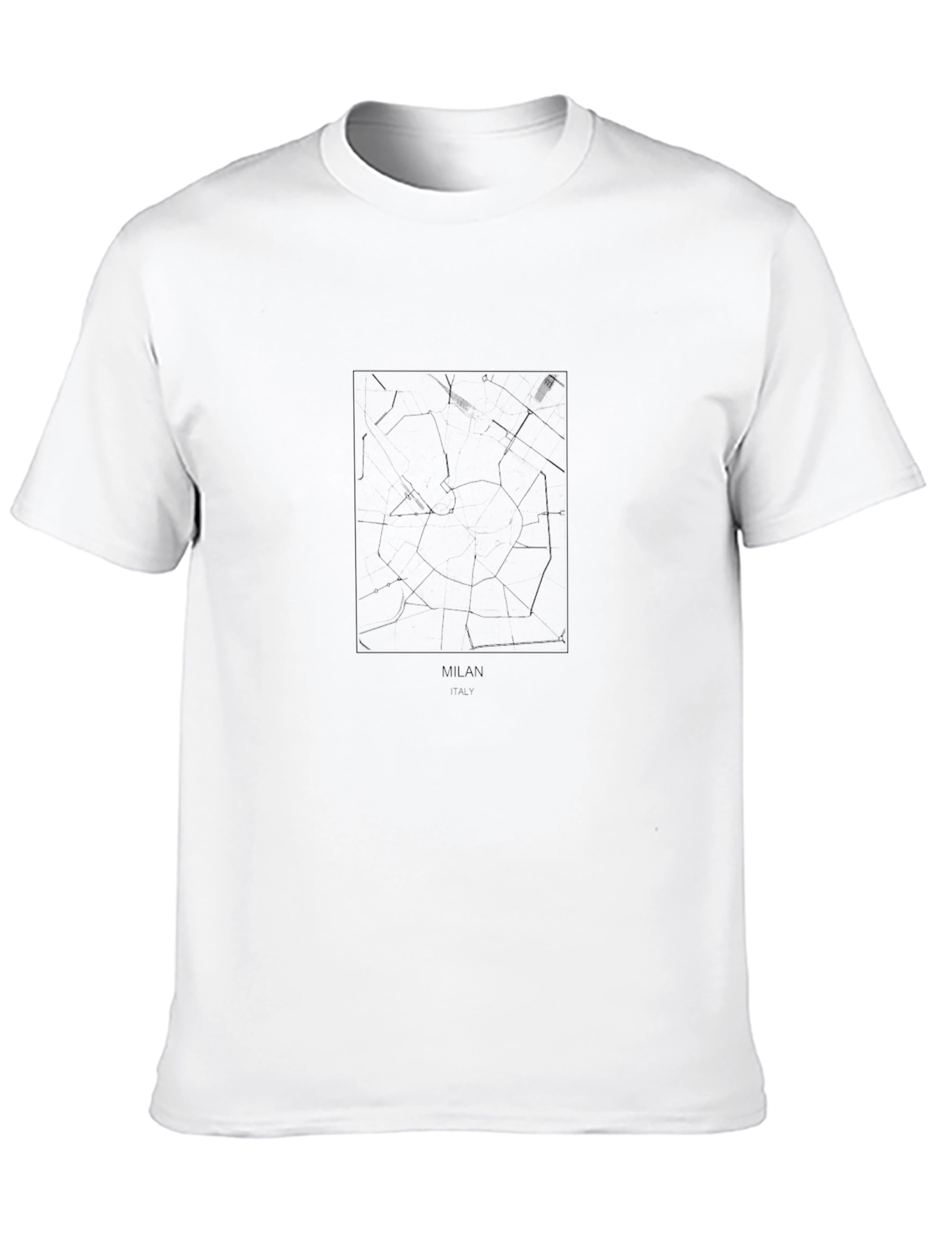 Milan Map T-Shirt - Modern Cityscape Design