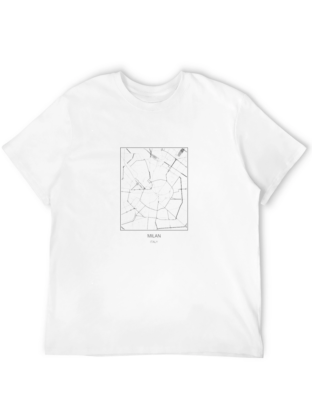 Milan Map T-Shirt - Modern Cityscape Design
