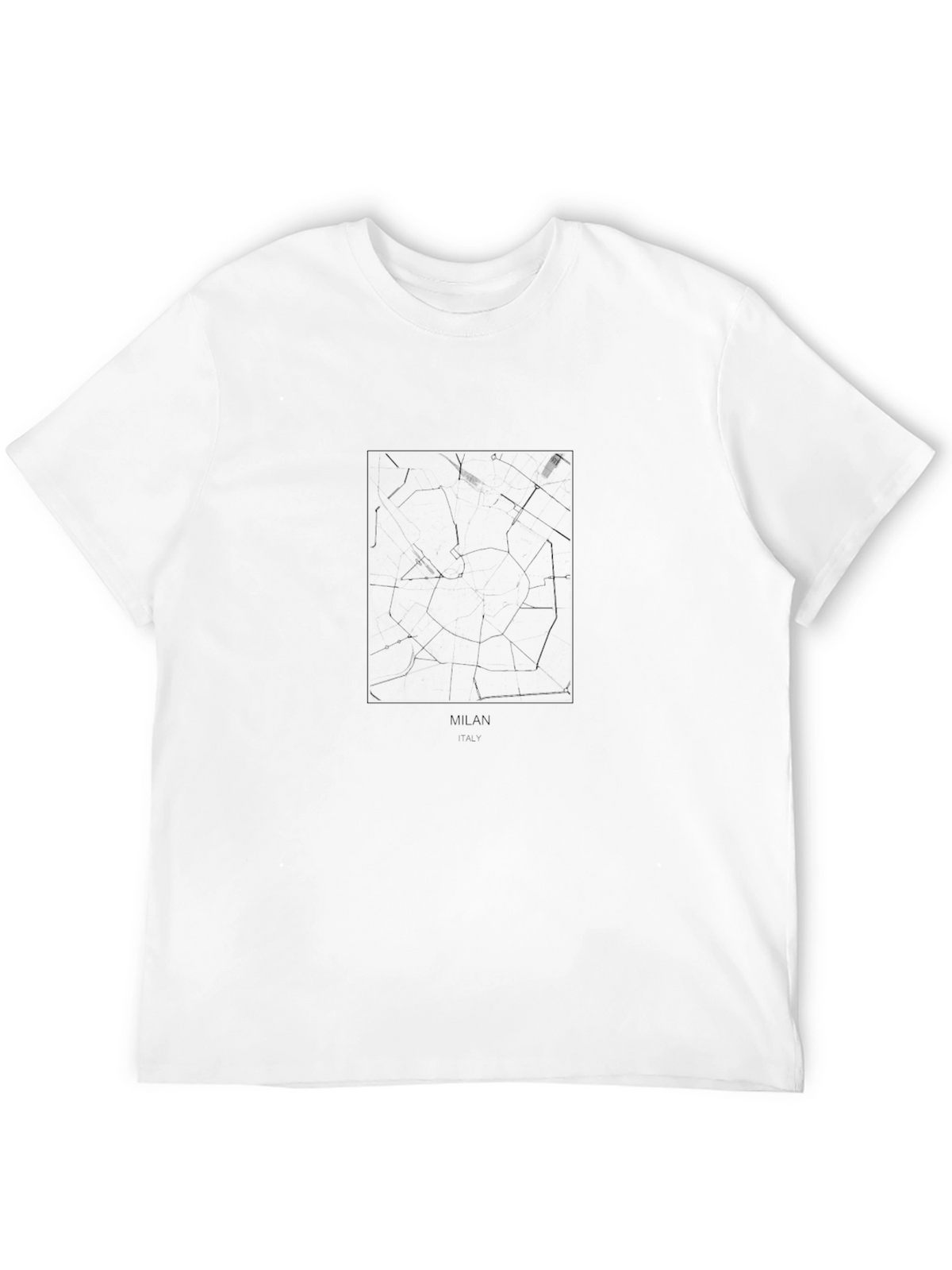 Milan Map T-Shirt - Modern Cityscape Design
