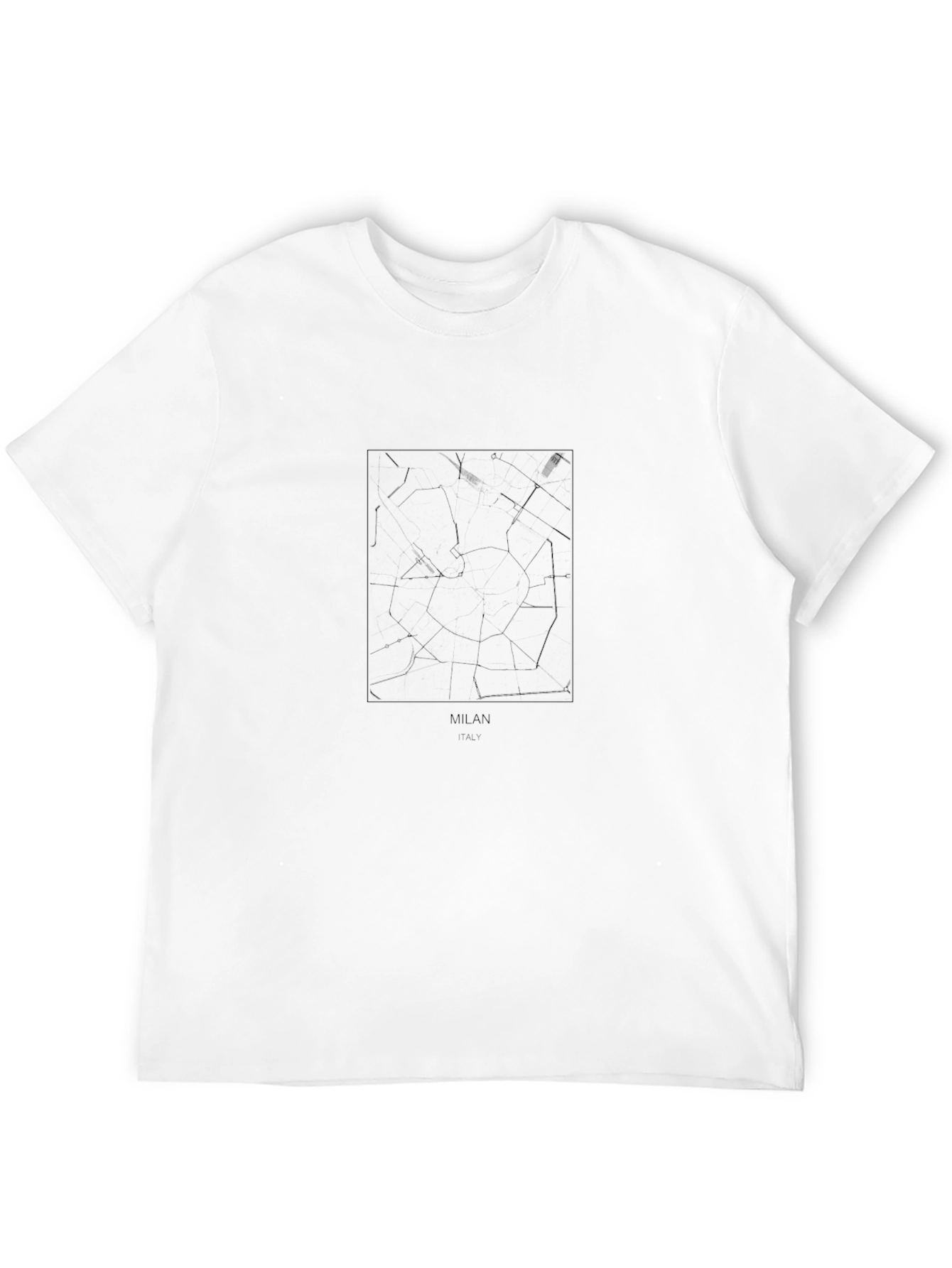 Milan Map T-Shirt - Modern Cityscape Design