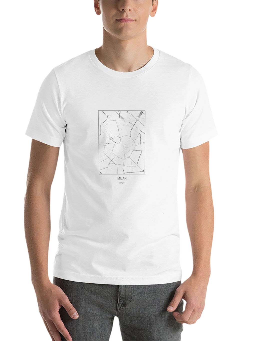 Milan Map T-Shirt - Modern Cityscape Design