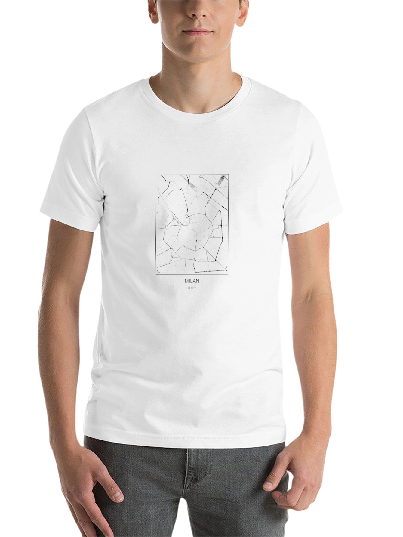 Milan Map T-Shirt - Modern Cityscape Design