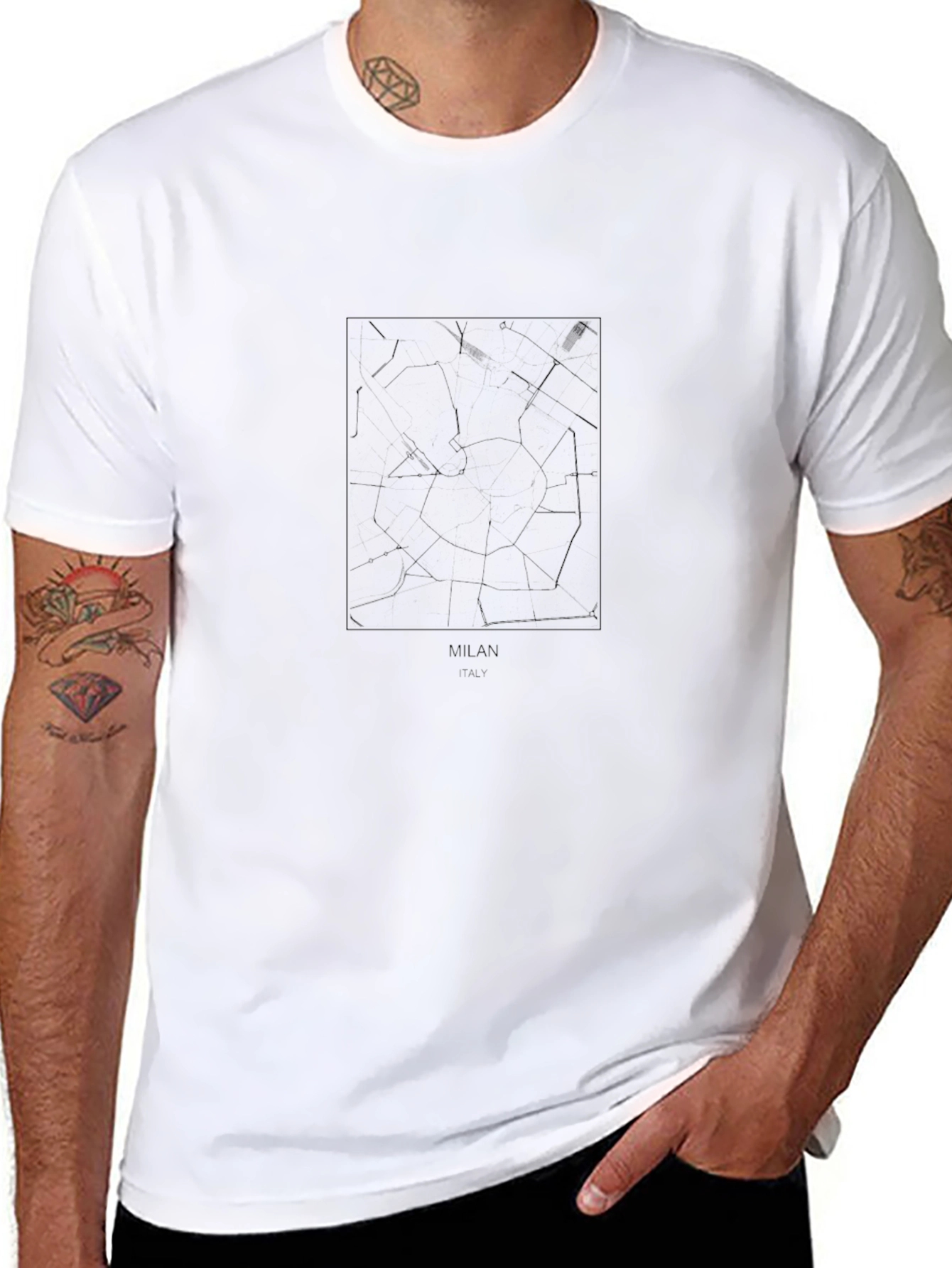 Milan Map T-Shirt - Modern Cityscape Design