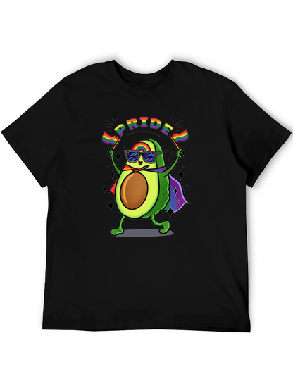 Pride Avocado T-Shirt - Black Crew Neck Cotton Tee