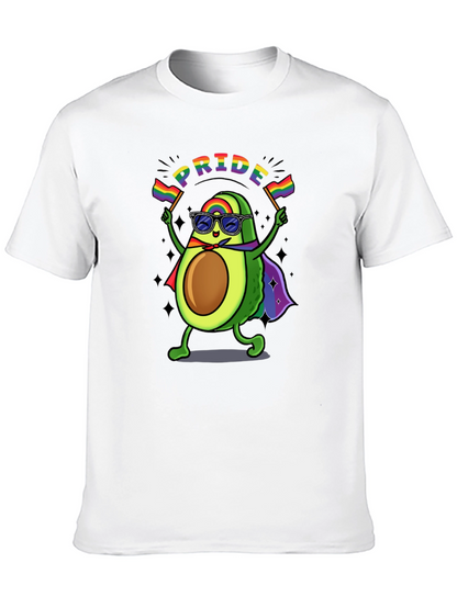 Pride Avocado T-Shirt - Black Crew Neck Cotton Tee
