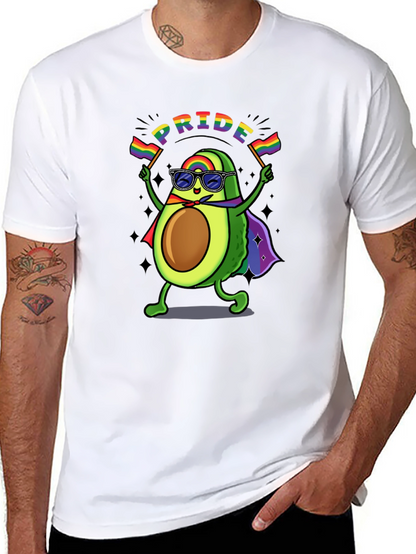 Pride Avocado T-Shirt - Black Crew Neck Cotton Tee