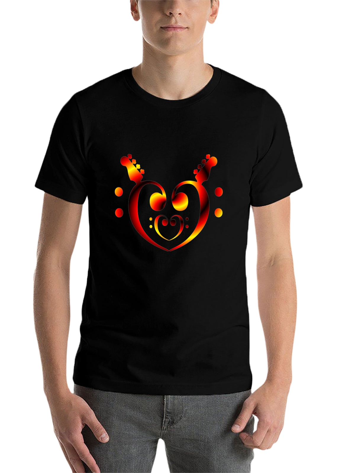 Musical Heartbeat T-Shirt - Black