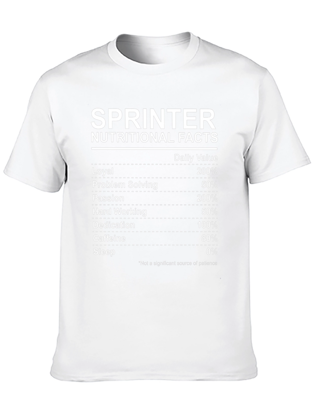 Sprinter Nutritional Facts T-Shirt - Funny Runner Tee