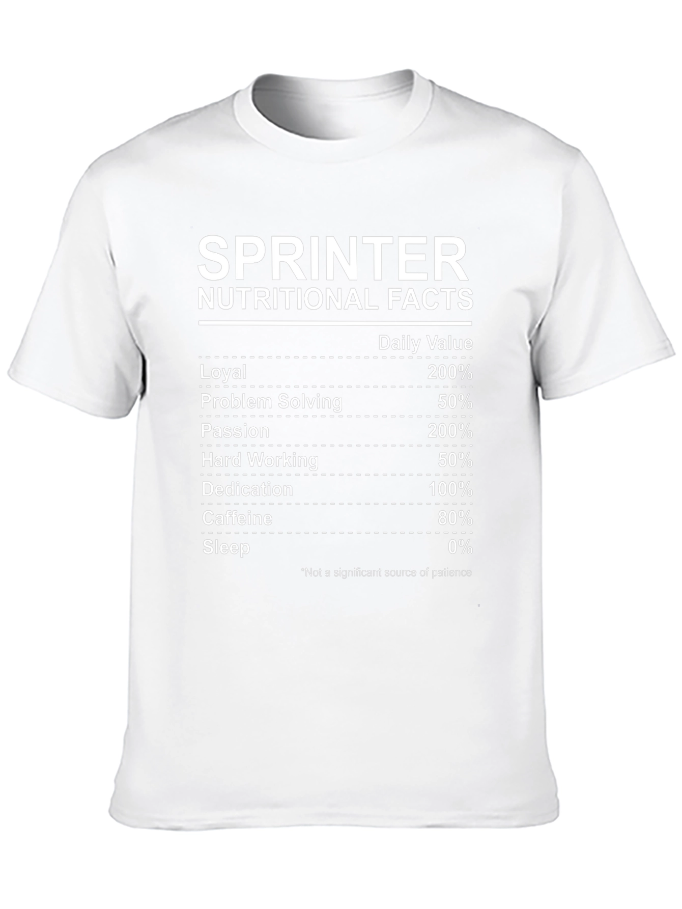 Sprinter Nutritional Facts T-Shirt - Funny Runner Tee