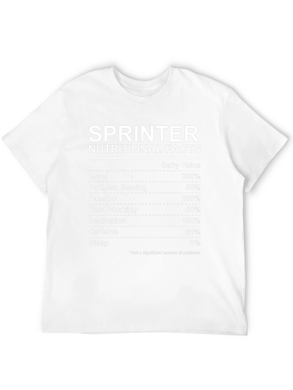 Sprinter Nutritional Facts T-Shirt - Funny Runner Tee